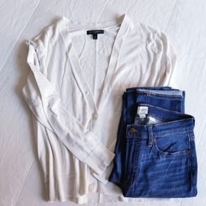 Banana Republic White Cardigan